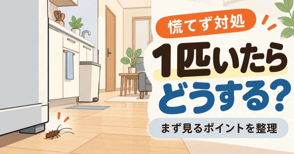 ゴキブリが1匹いたらどうする？最初の対処と確認ポイント