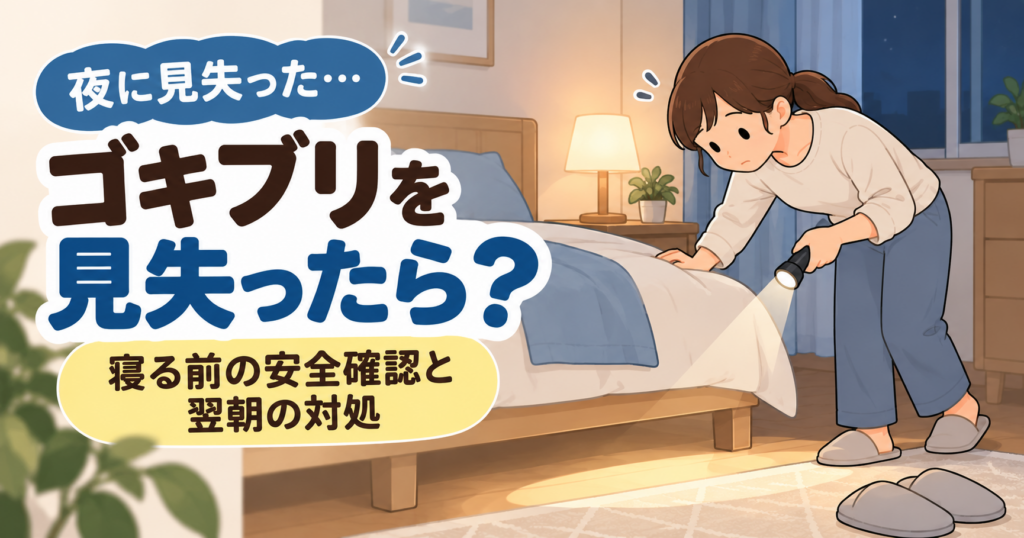 ゴキブリを見失って寝れない夜は？今すぐ行う安全確認と翌朝の対処