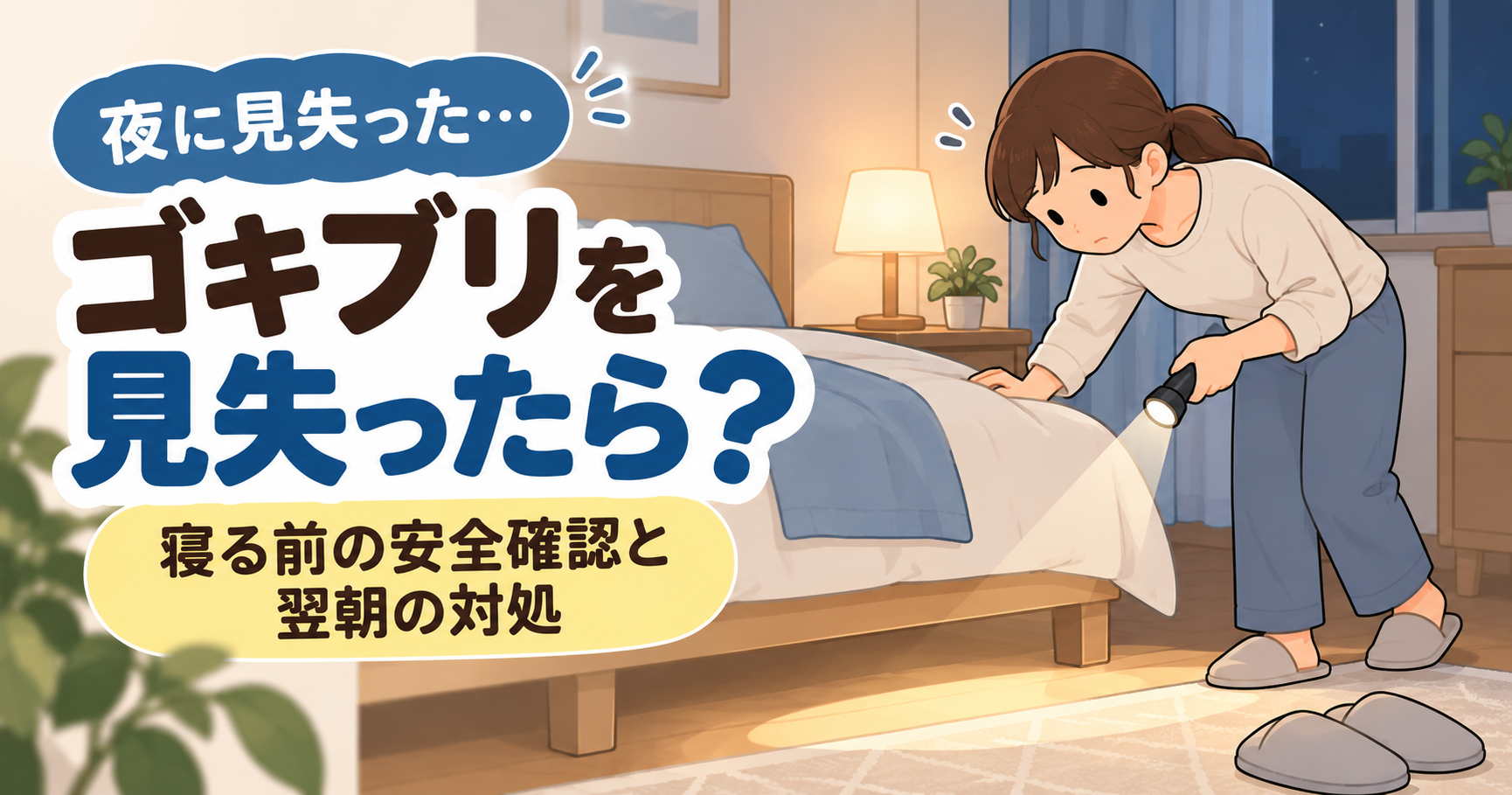 ゴキブリを見失って寝れない夜は？今すぐ行う安全確認と翌朝の対処